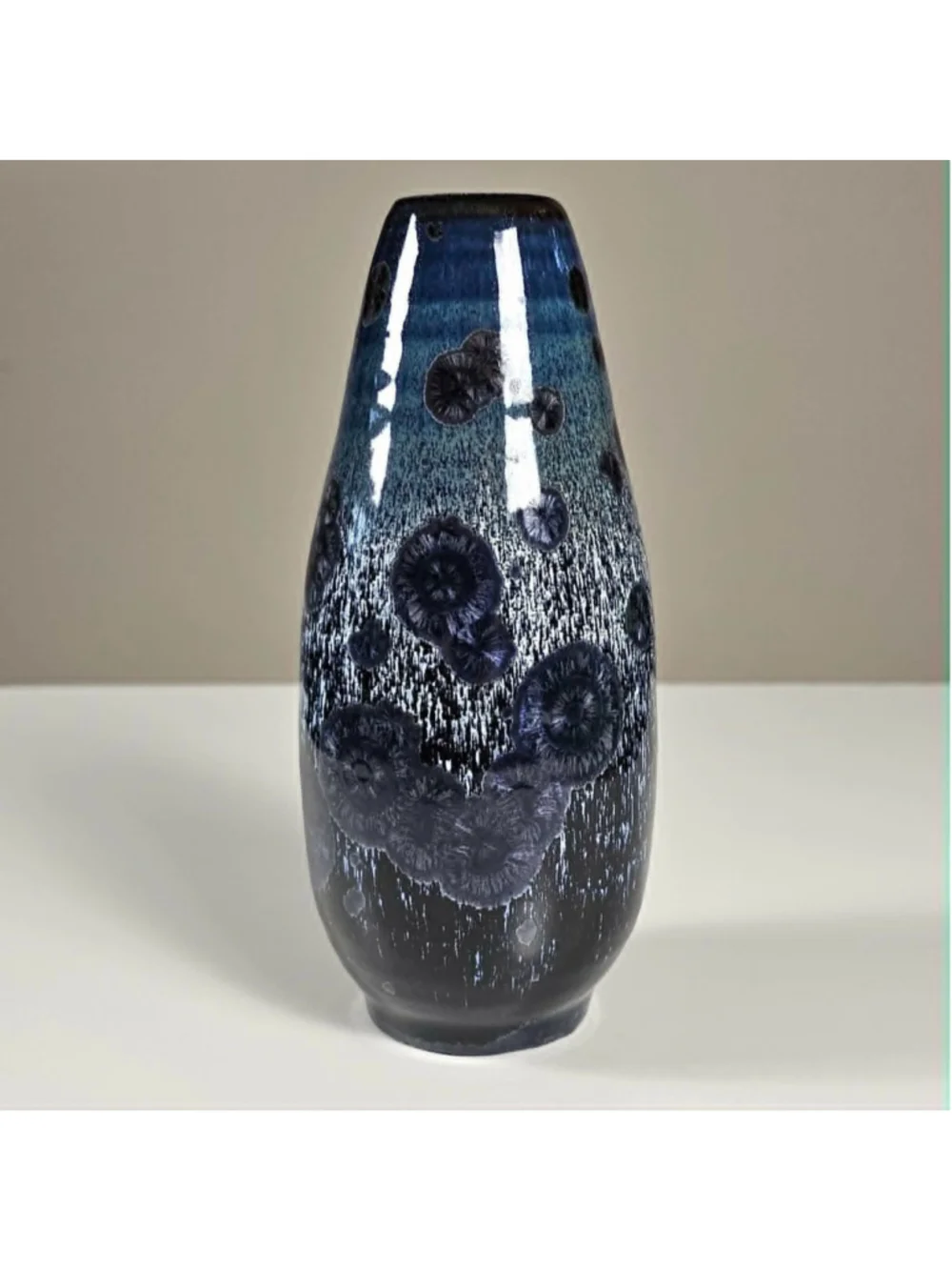Studio Art Pottery Crystalline Glazed Vase 7.5